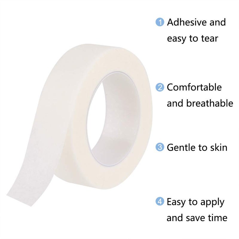 TUPARKA 18 Pack Eyelash Tape White Paper Fabric Tape for Eyelash Extension Supply, 0.5 Inch x 10 Yard Each Roll - Image 5